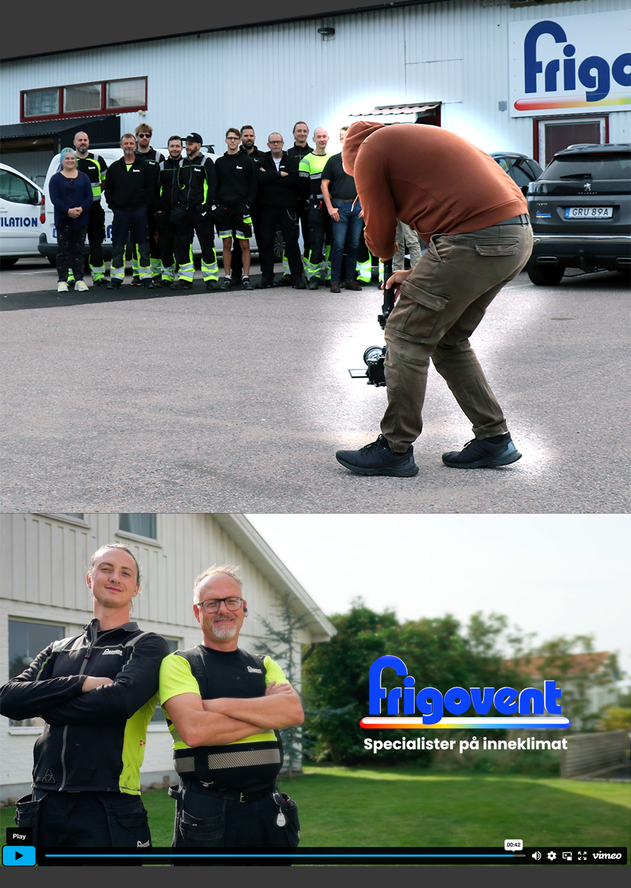 Frigovent bild på när vi filmade in deras reklamvideo.